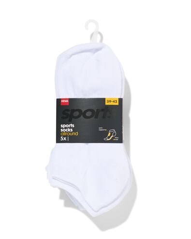 heren enkelsokken sport - 5 paar wit wit - 1000028316 - HEMA