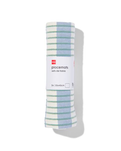 sets de table coton 35x45 bleu avec rayures - 2 pi&egrave;ces - 5330286 - HEMA