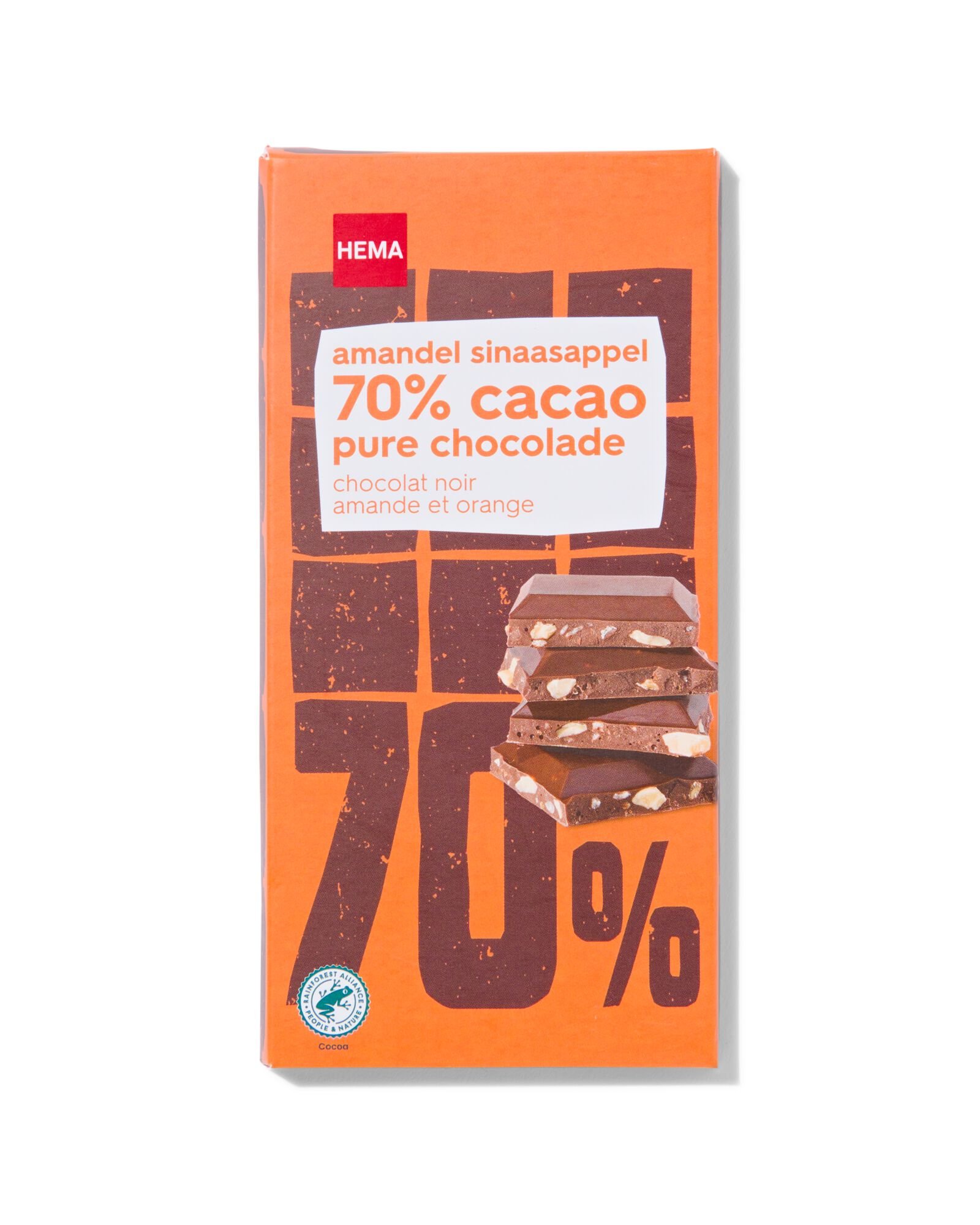HEMA Tablette De Chocolat 70% Noir Amande Orange 90g