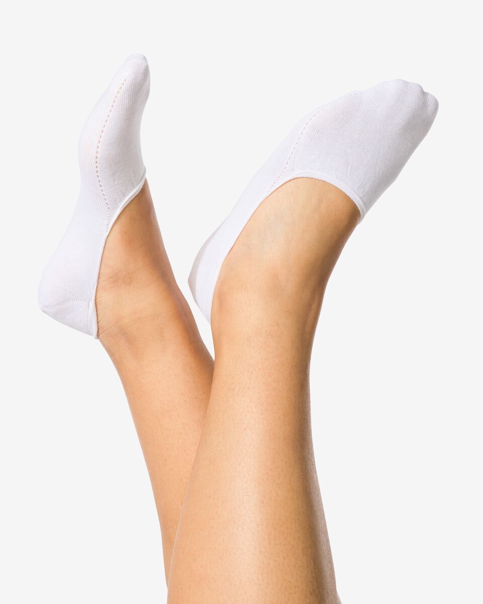 2 paires de socquettes pour sneakers femme avec bambou blanc blanc - 1000018886 - HEMA