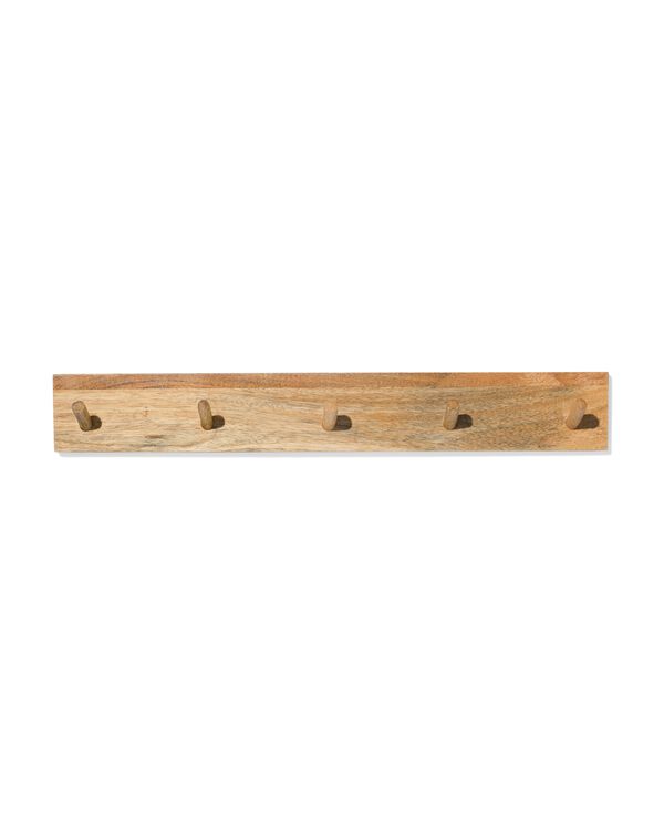 wandkapstok 55x8cm mangohout 5 haken - 39800083 - HEMA
