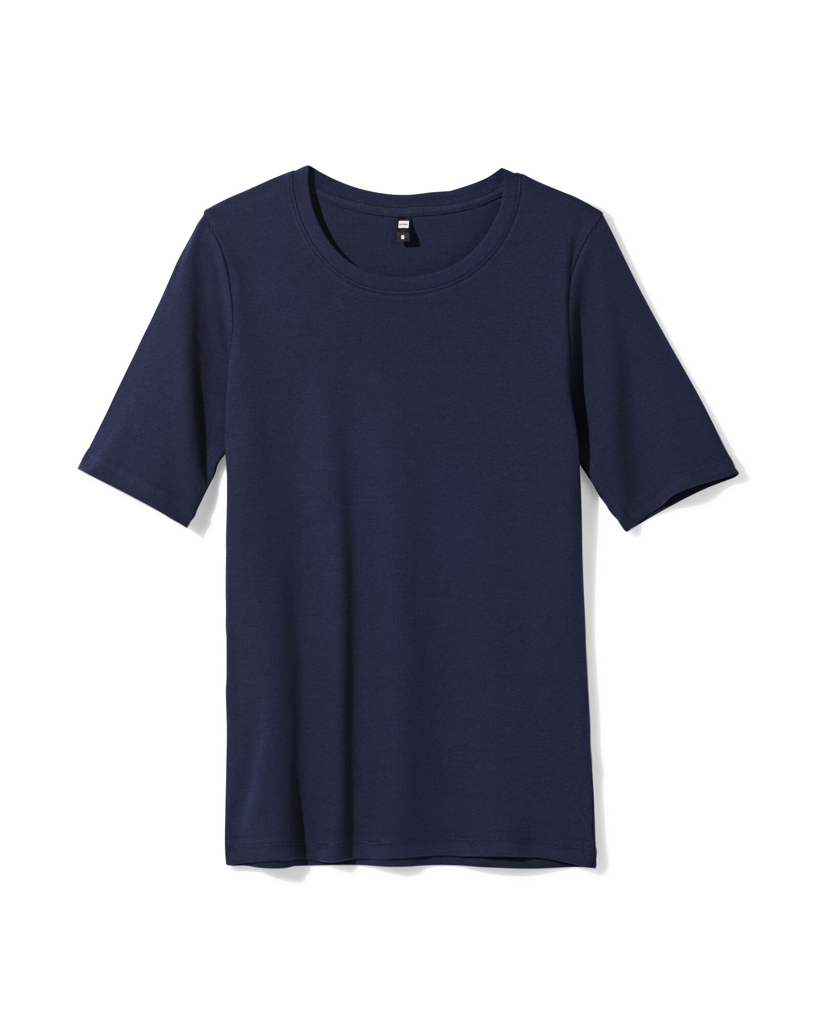 t-shirt femme Clara coupe classique c&ocirc;tel&eacute; bleu fonc&eacute; bleu fonc&eacute; - 36310720DARKBLUE - HEMA