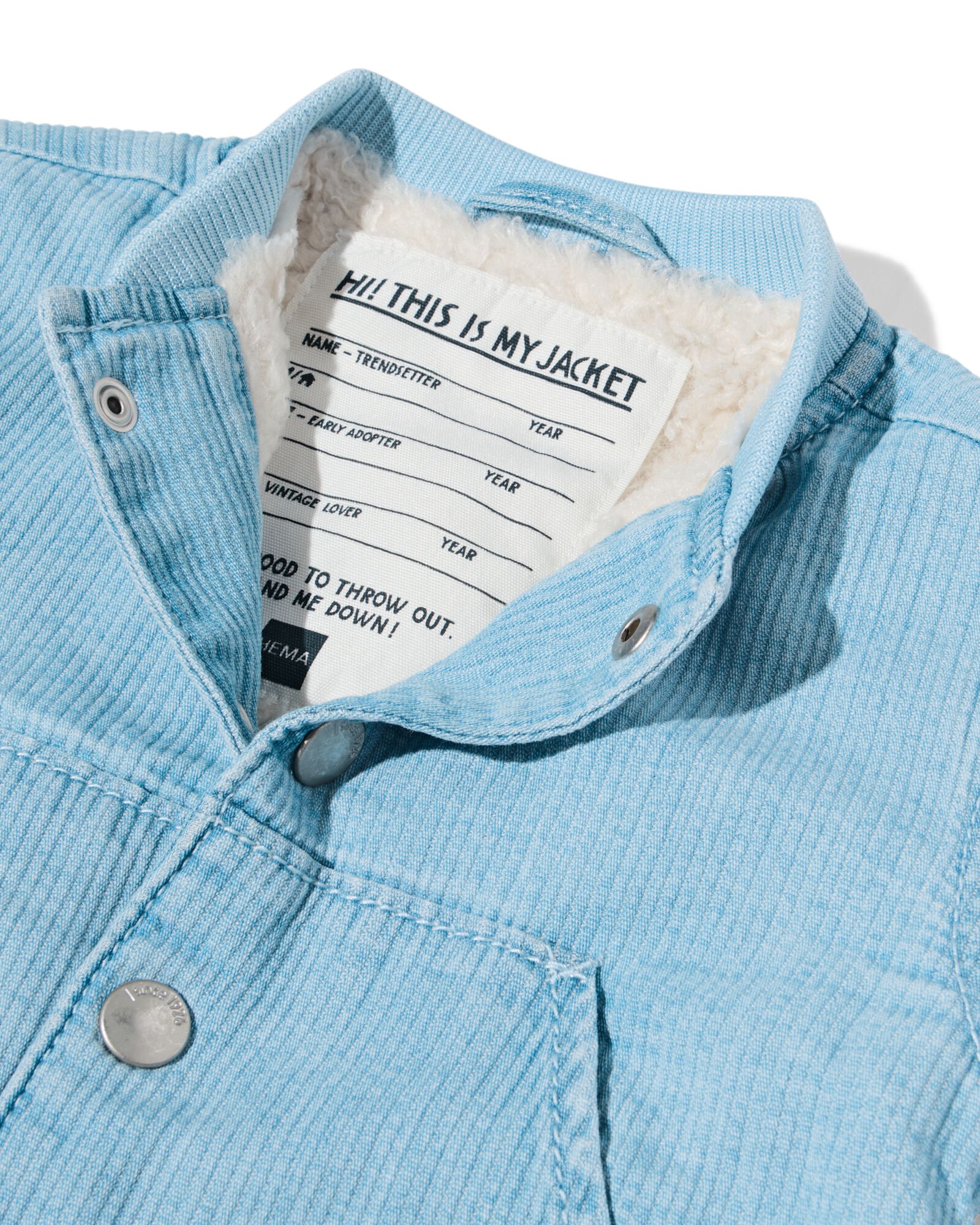 Baby-Bomberjacke, gerippt jeansfarben jeansfarben - 33179970DENIM - HEMA