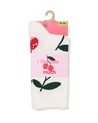 sokken voor volwassenen 'cherry much'  gebroken wit gebroken wit - 4124135OFFWHITE - HEMA