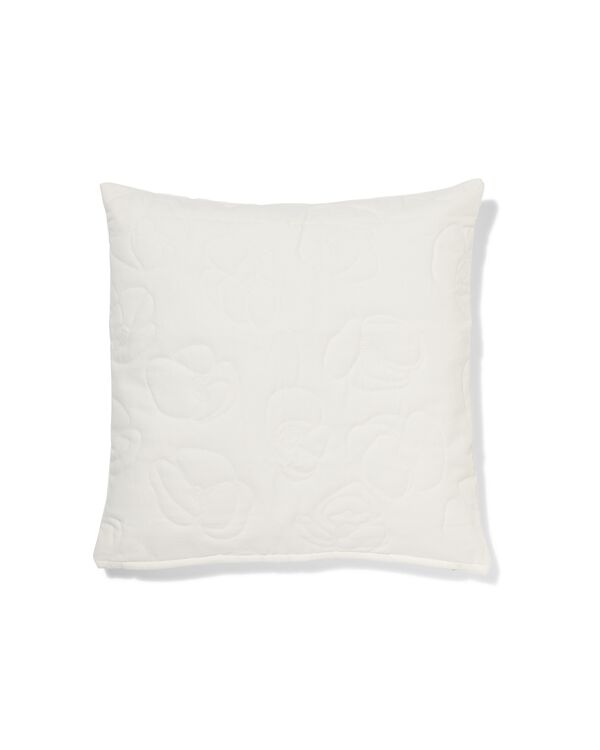 kussenhoes 50x50cm katoen doorgestikt wit - 7326004 - HEMA