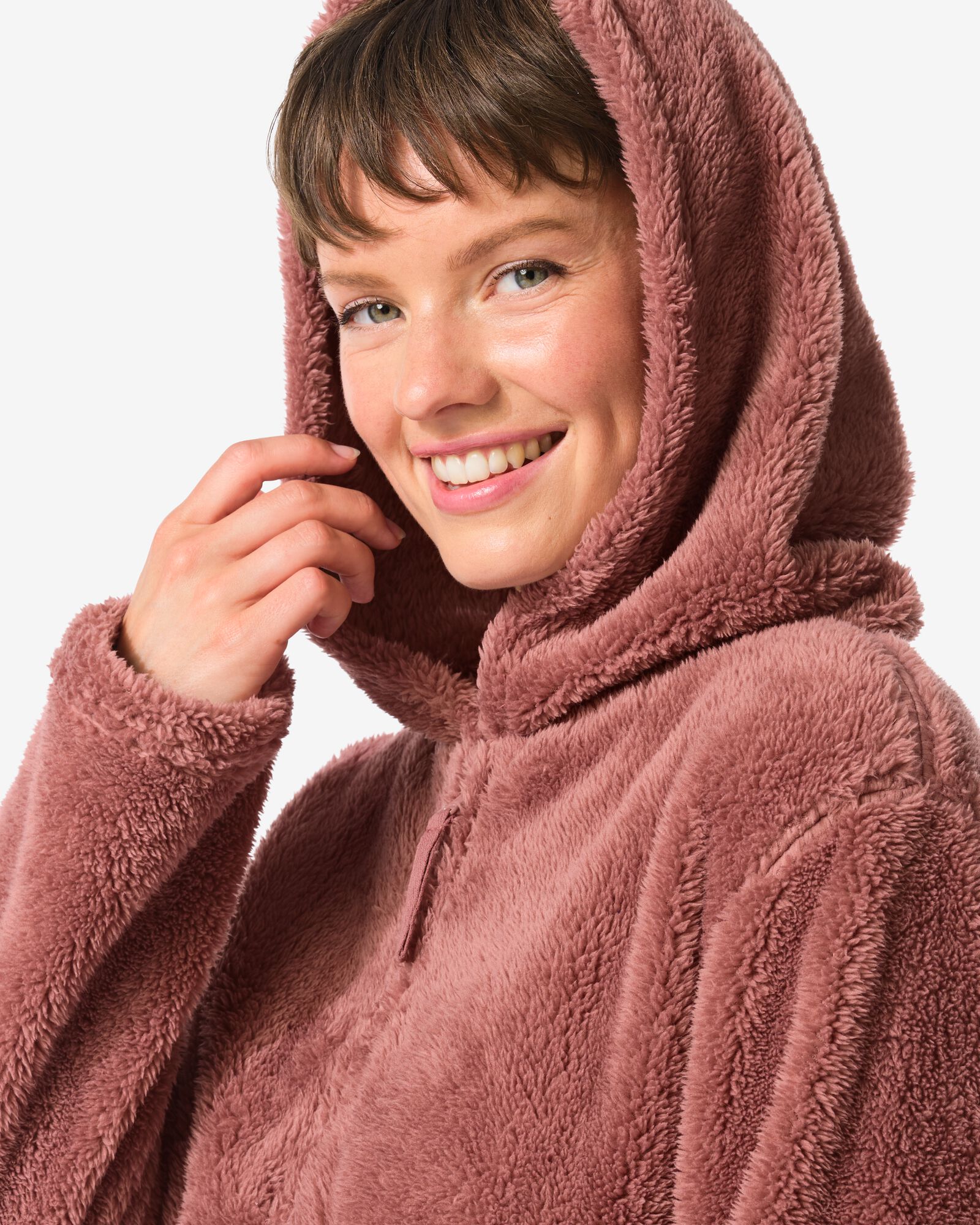 Damenstrickjacke Teddy mittelbraun mittelbraun - 23408050MIDBROWN - HEMA