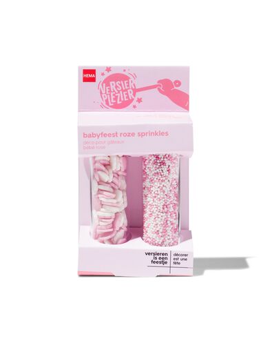 versierplezier eetbare sprinkles - babyfeest roze - 10280019 - HEMA