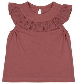 Baby-T-Shirt, Rüsche, Ajourmuster rosa rosa - 1000027759 - HEMA