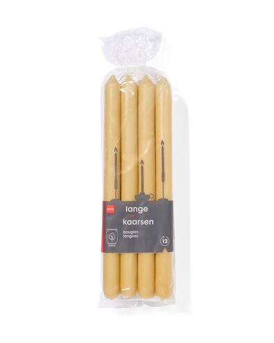 bougie d'int&eacute;rieur &Oslash;2,2x29cm jaune clair - 12 pi&egrave;ces - 13504228 - HEMA