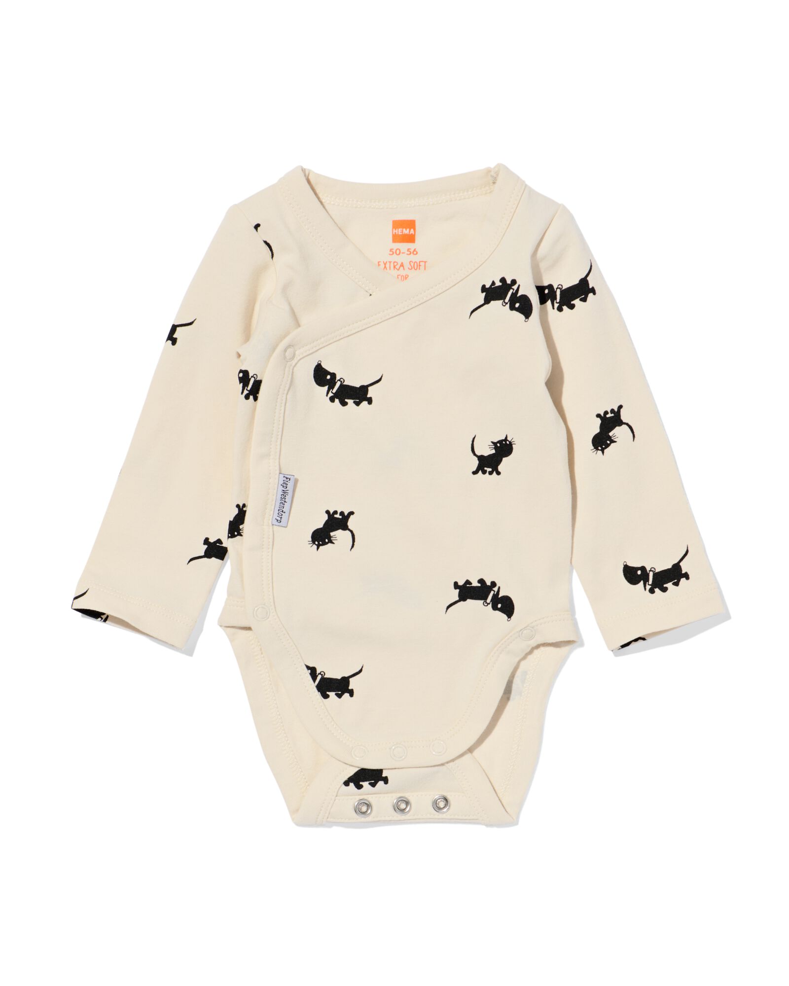 Takkie newborn meegroei overslag body  ecru ecru - 33442320ECRU - HEMA