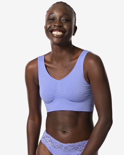 top sans couture et sans armature  bleu bleu - 21850290BLUE - HEMA