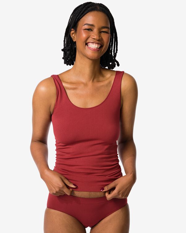 slip hipster femme sans couture microfibre rouge fonc&eacute; rouge fonc&eacute; - 19601544DARKRED - HEMA