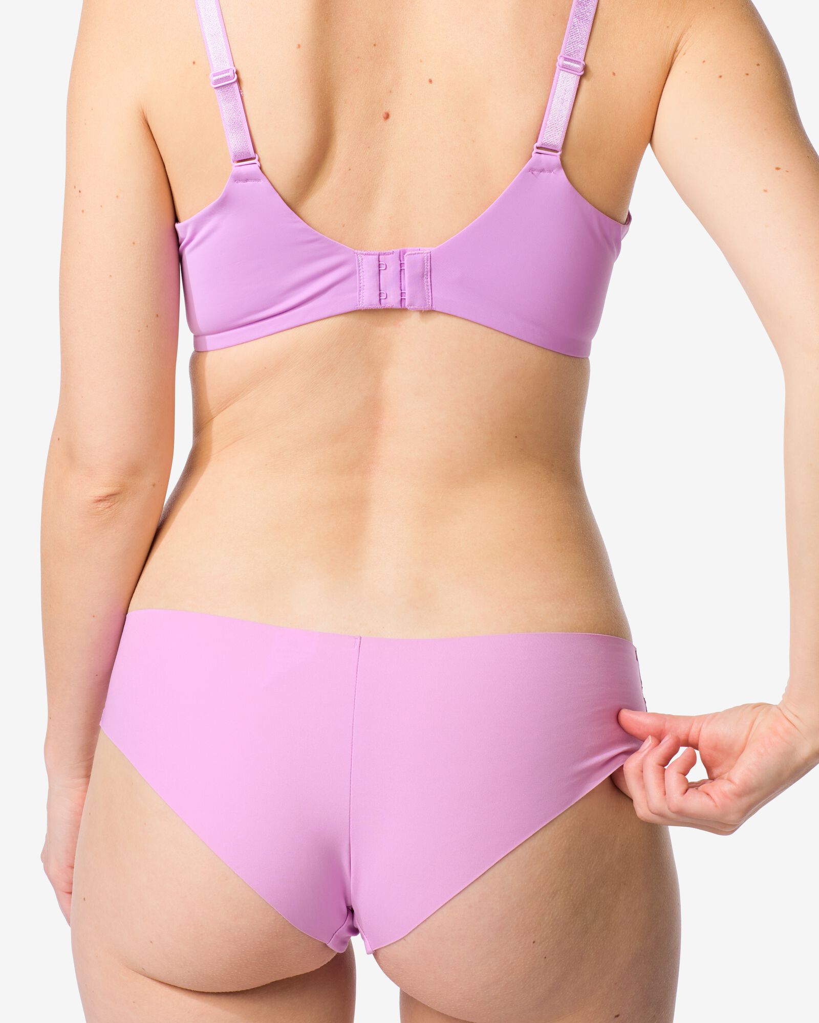 slip br&eacute;silien microfibre avec empi&egrave;cement en dentelle violet - 19601044PURPLE - HEMA