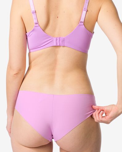slip br&eacute;silien microfibre avec empi&egrave;cement en dentelle violet - 19601044PURPLE - HEMA