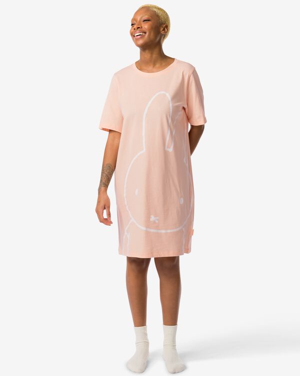 chemise de nuit femme Miffy coton pêche pêche - 23490063PEACH - HEMA