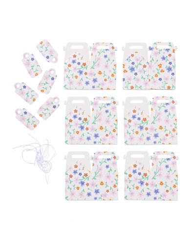 bo&icirc;tes cadeaux pliables S fleur - 6 pi&egrave;ces - 14710305 - HEMA