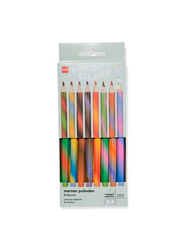 crayons marbr&eacute;s - lot de 8 - 15900208 - HEMA