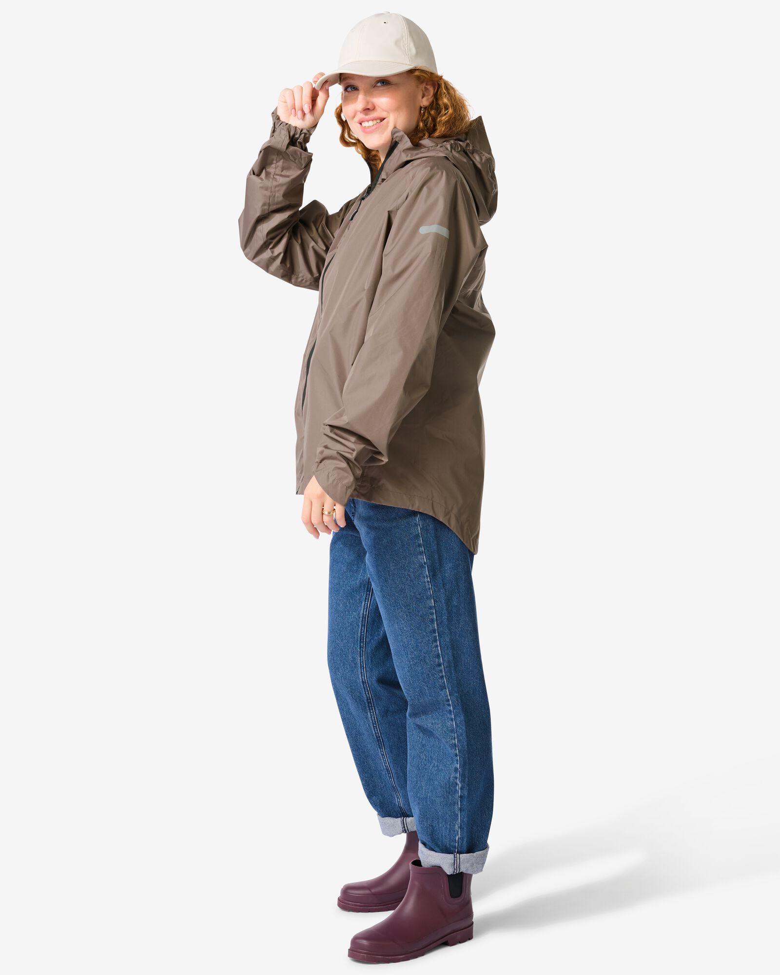 regenjas voor volwassenen ademend en lichtgewicht taupe - 34450090TAUPE - HEMA