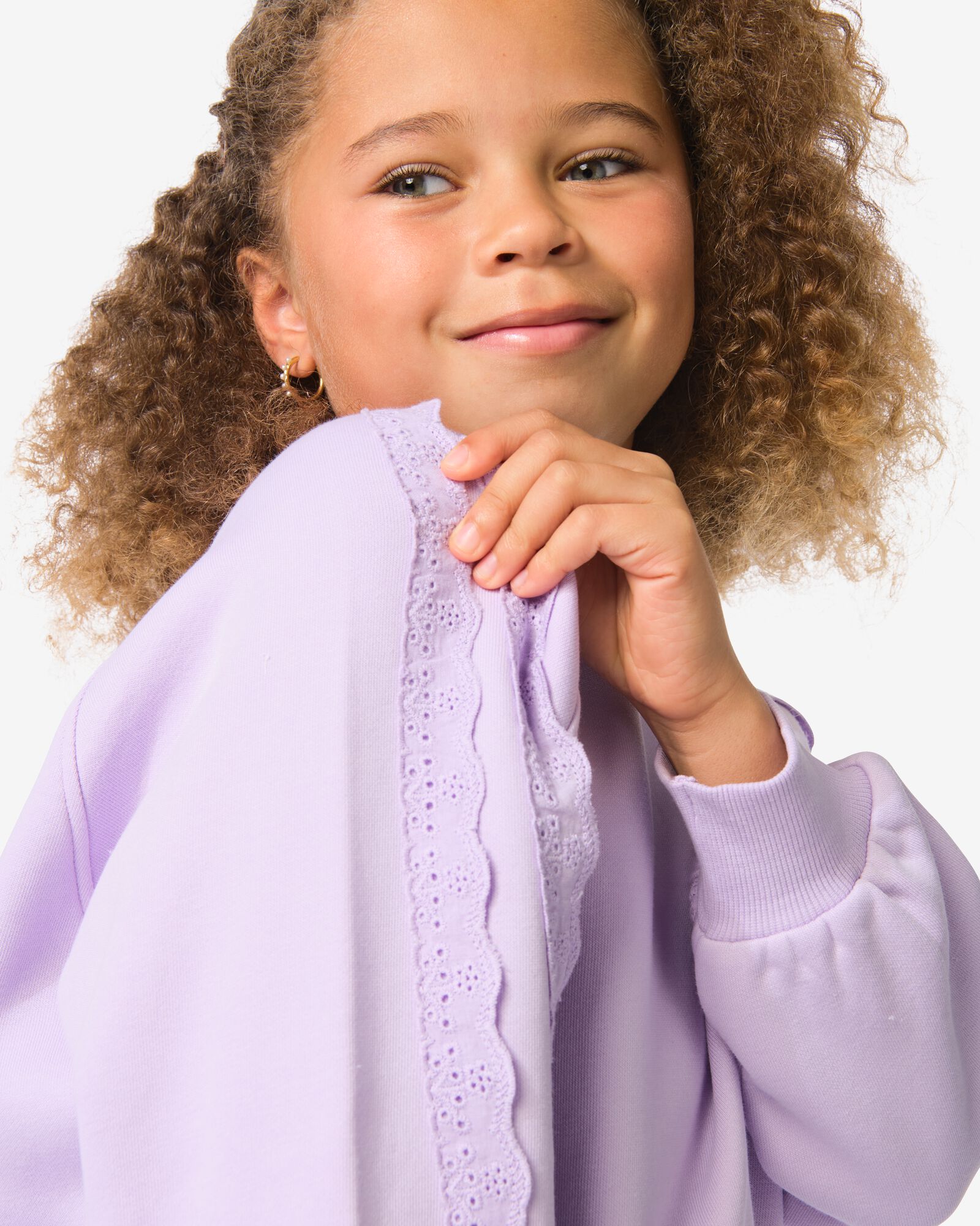 Kinderpulli mit Stickerei  violett violett - 30837251PURPLE - HEMA