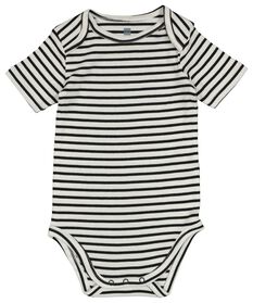 Baby-Body, Bambus/Elasthan, Streifen schwarz/weiß schwarz/weiß - 1000026524 - HEMA