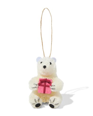 d&eacute;coration de No&euml;l &agrave; suspendre 7,2cm sisal ours polaire - 25100247 - HEMA