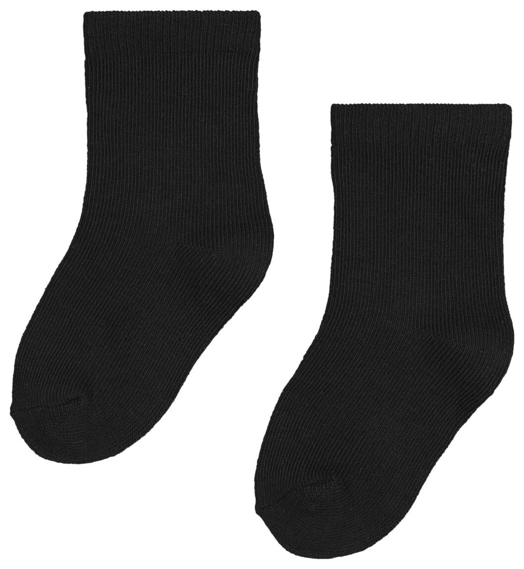 2 paires de chaussettes bébé noir - 1000024614 - HEMA