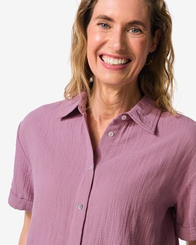 damesblouse Kai mousseline  paars - 36303570PURPLE - HEMA