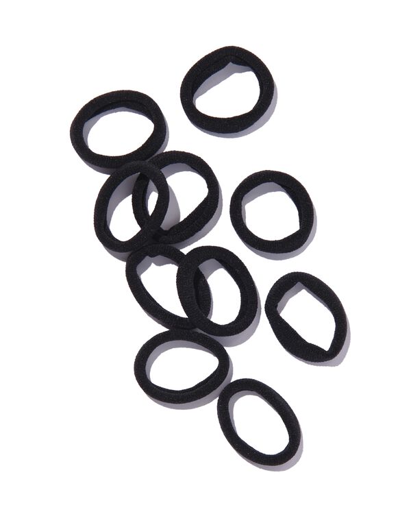 10 &eacute;lastiques pour cheveux tissu &eacute;ponge noir - 11872020 - HEMA