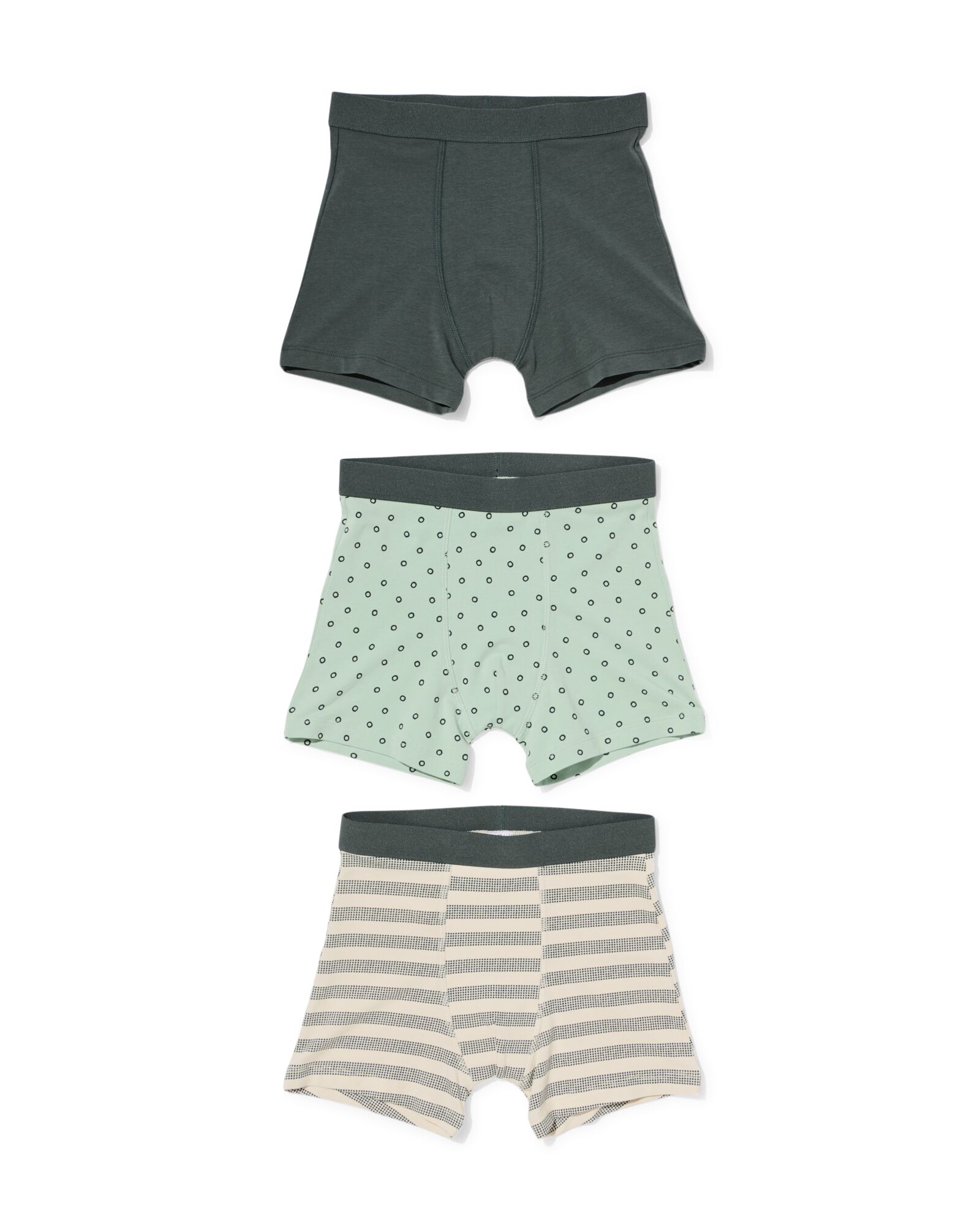 Kinder-Boxershorts aus Baumwollstretch, getupft &ndash; 3 St&uuml;ck hellgr&uuml;n hellgr&uuml;n - 19290070LIGHTGREEN - HEMA