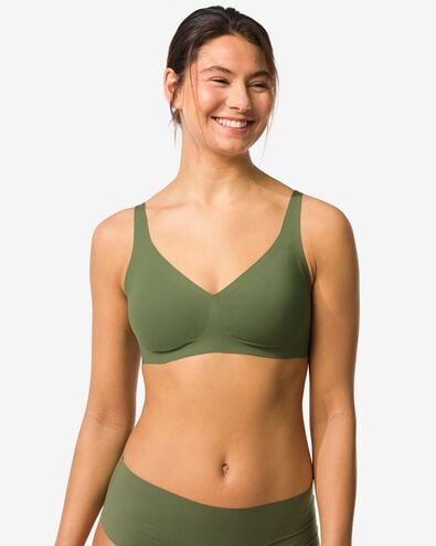 soutien-gorge pr&eacute;form&eacute; sans armatures et sans coutures  vert fonc&eacute; vert fonc&eacute; - 21805535DARKGREEN - HEMA