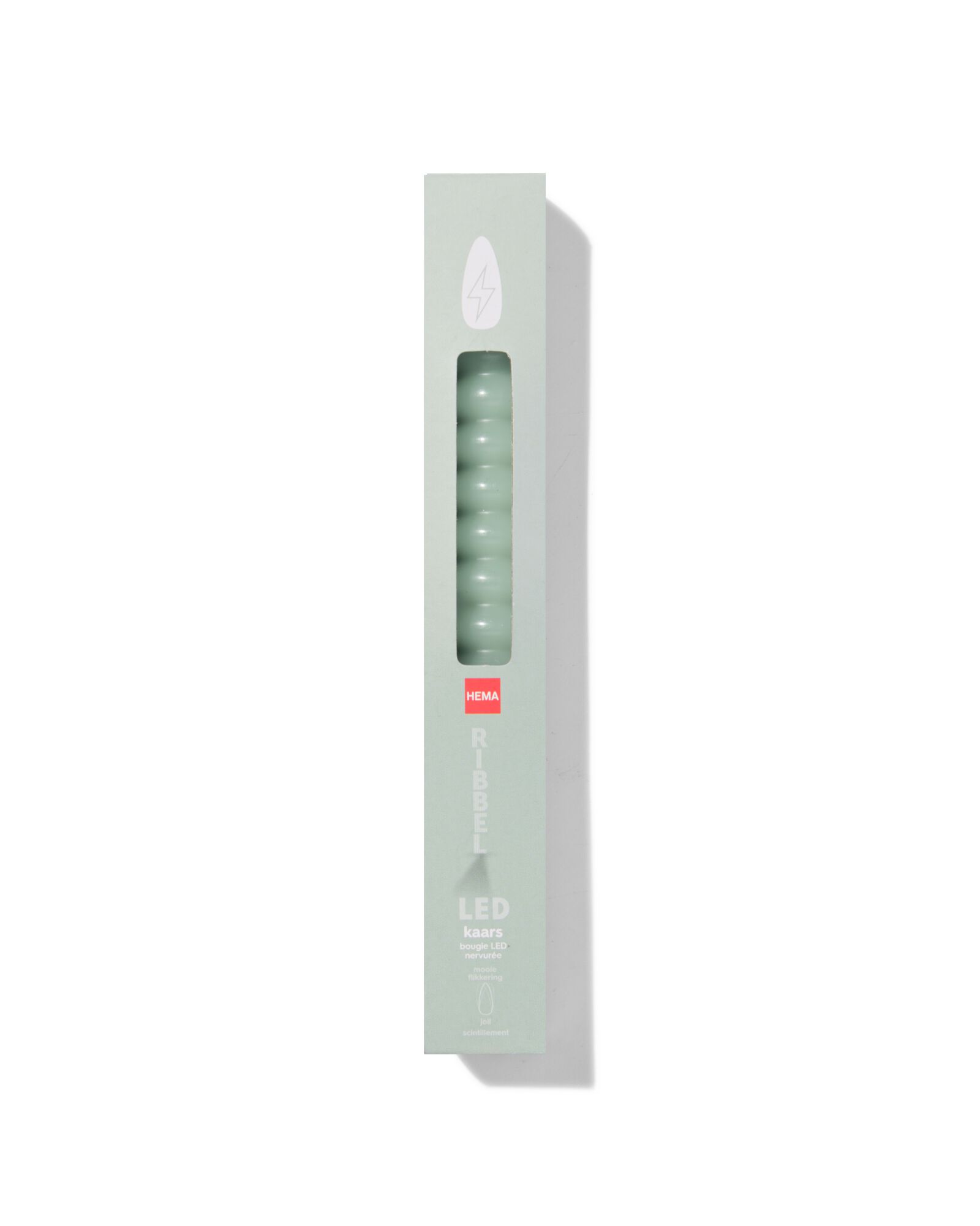bougie LED cr&eacute;nel&eacute;e vert clair  - 13550084 - HEMA