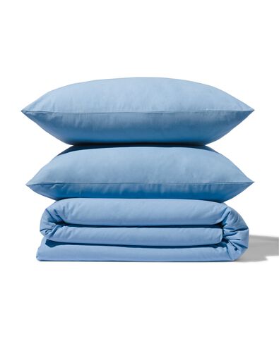 housse de couette 200x200/220cm en coton doux bleu glace - 5790138 - HEMA