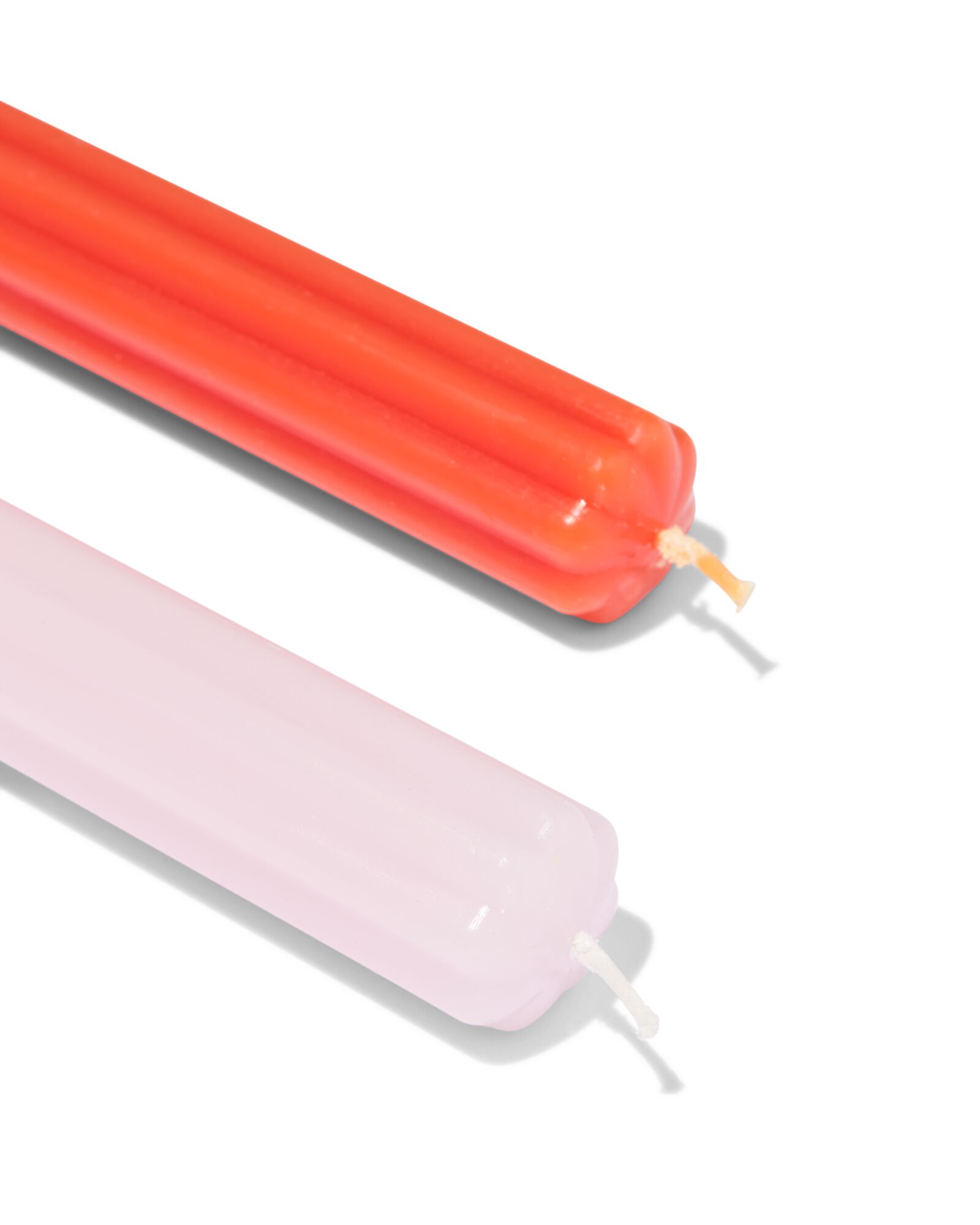 bougies de table ⌀2,2x25cm en forme de fleur orange-rose - 4 pi&egrave;ces - 13506156 - HEMA