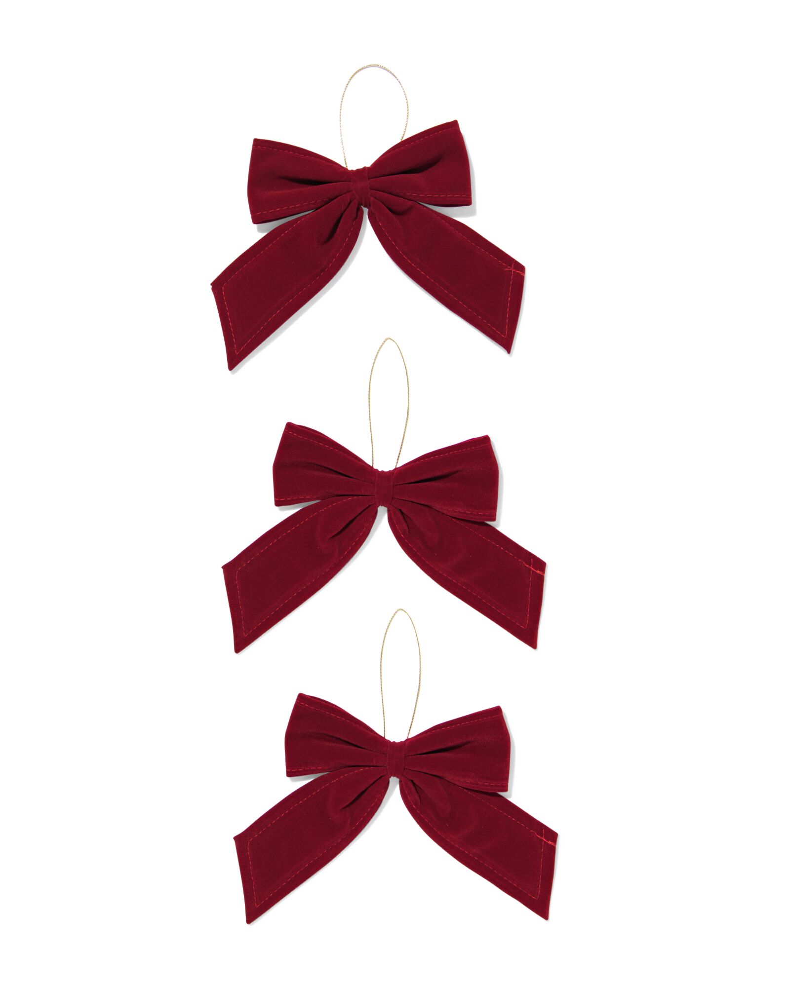 d&eacute;coration de No&euml;l &agrave; suspendre 24 cm n&oelig;uds rouges - 3 pi&egrave;ces - 25101466 - HEMA