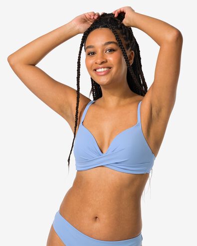 haut de bikini femme bleu clair XL - 22351375 - HEMA