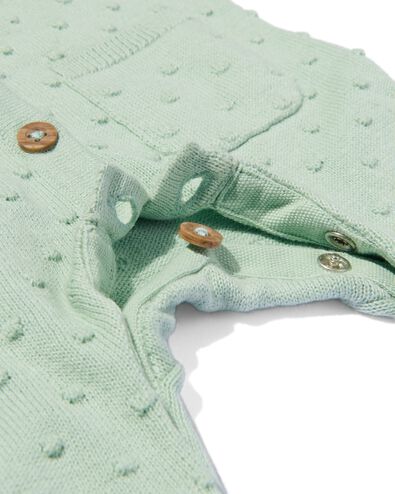 newborn jumpsuit gebreid groen 74 - 33482315 - HEMA