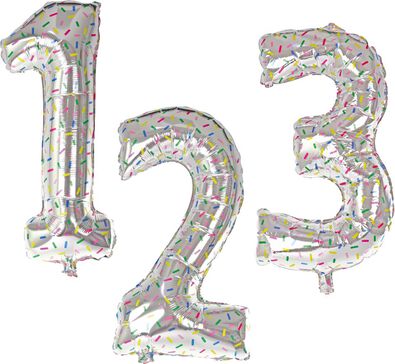 folieballon XL cijfer 0-9 zilver - 1000019538 - HEMA
