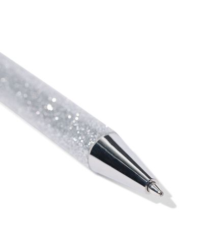 stylo bille argent&eacute; paillet&eacute; encre bleue - 14400608 - HEMA