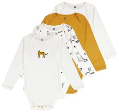 4er-Pack Baby-Bodys, Baumwolle, Leoparden gelb gelb - 1000024773 - HEMA