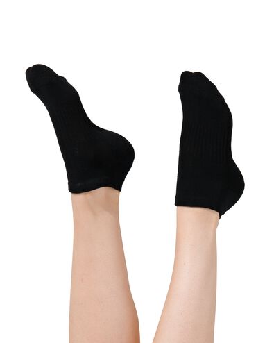 5 paires de socquettes femme sport allround avec tissu éponge noir noir - 1000028887 - HEMA