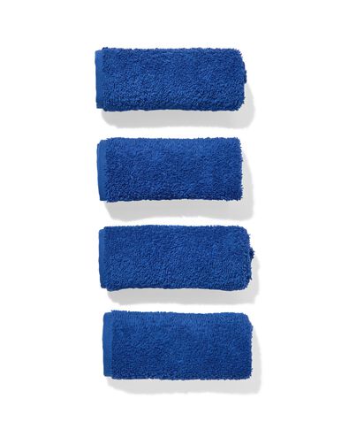 serviettes pour le visage qualit&eacute; &eacute;paisse bleu cobalt - lot de 4 bleu cobalt d&eacute;barbouillettes 30 x 30 - 5282880 - HEMA