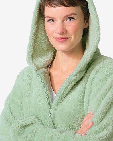Damen-Loungejacke aus Teddyfleece gr&uuml;n gr&uuml;n - 23401255GREEN - HEMA