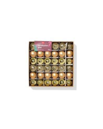 ensemble de boules de Noël 3,2 cm verre mini doré - 36 pièces - 25100192 - HEMA