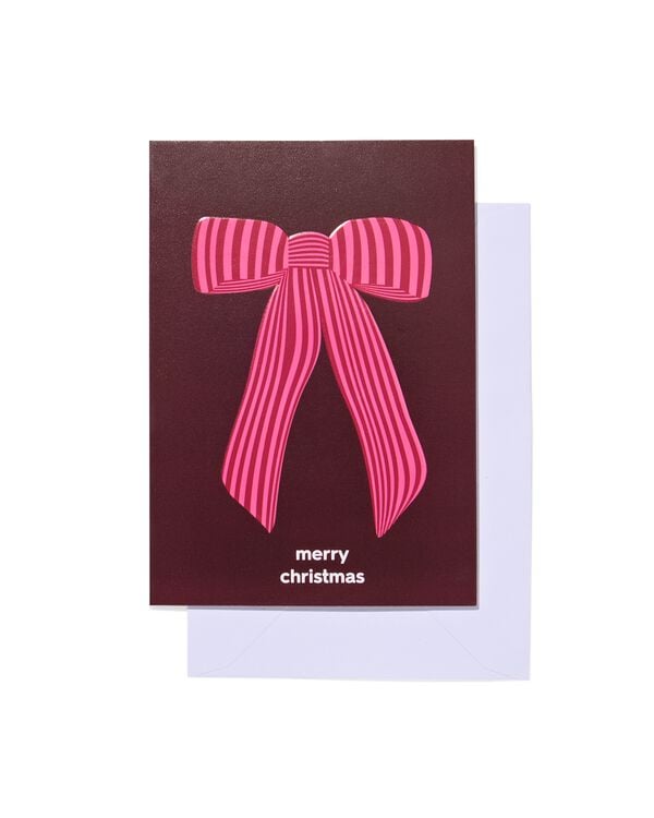 cartes de No&euml;l 11x8cm avec noeud - 5 pi&egrave;ces - 25300154 - HEMA