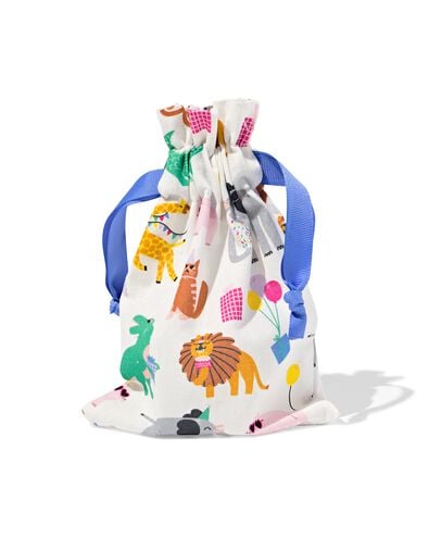 sac cadeau 21 x 14 cm coton animaux festifs - 14710329 - HEMA
