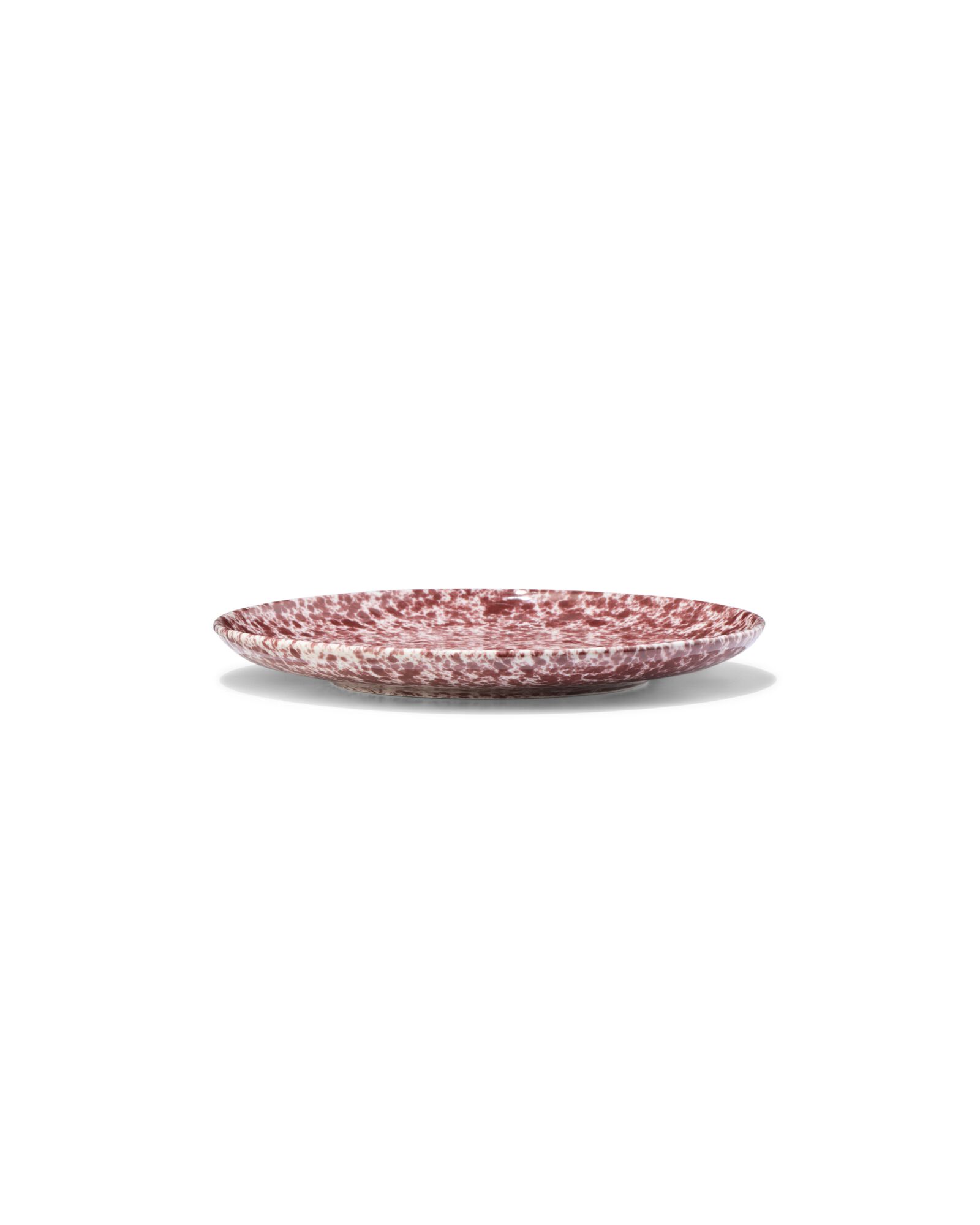 assiette &agrave; dessert ⌀16cm fa&iuml;ence mouchet&eacute;e rouge - 9650350 - HEMA