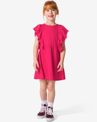 robe enfant à volants rose 110/116 - 30864372 - HEMA