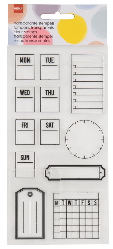 transparante stempels met acryl blok - 14425209 - HEMA