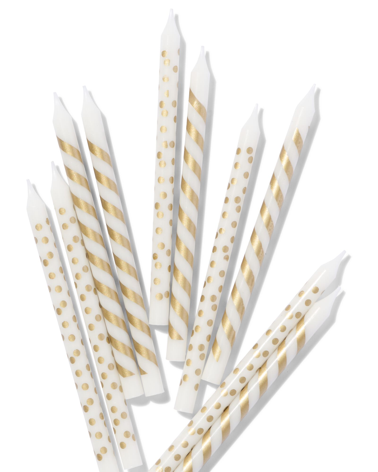 bougies de g&acirc;teau dor&eacute;es lot de 10 - 14250246 - HEMA