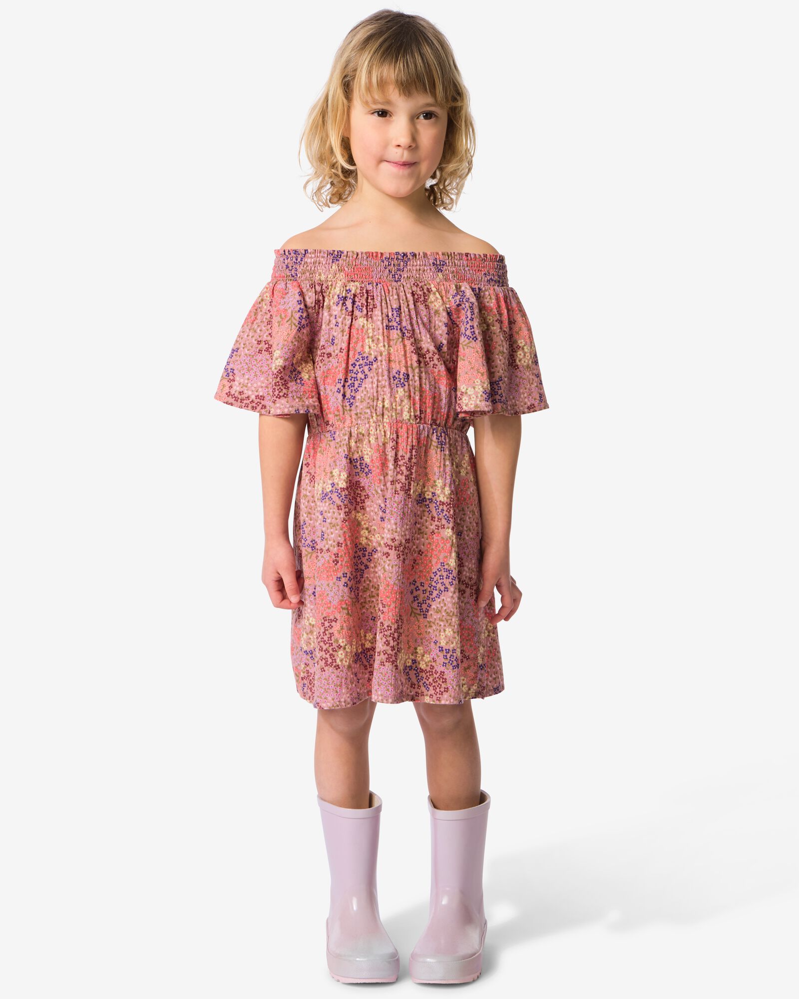 kinderjurk bloemen lichtroze lichtroze - 30844219LIGHTPINK - HEMA